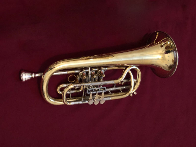 Side view of an alto flugelhorn